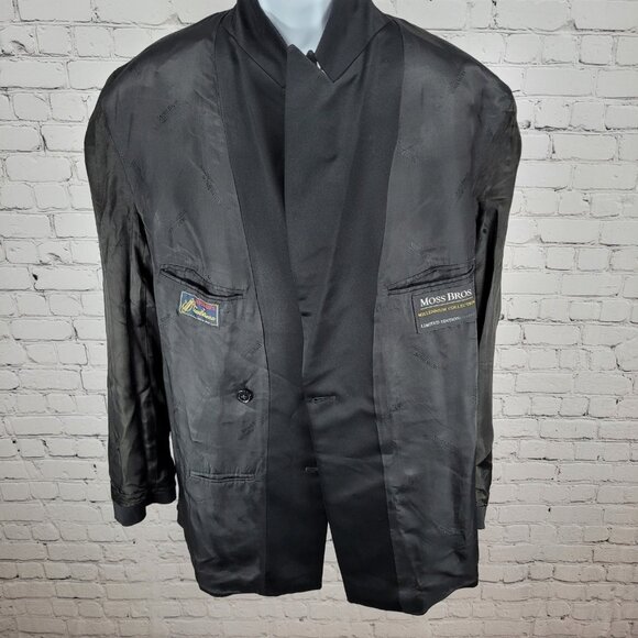 Moss Bros Italian Wool Super 120's Limited Edition Double Breasted Tuxedo 42L - Picture 6 of 16